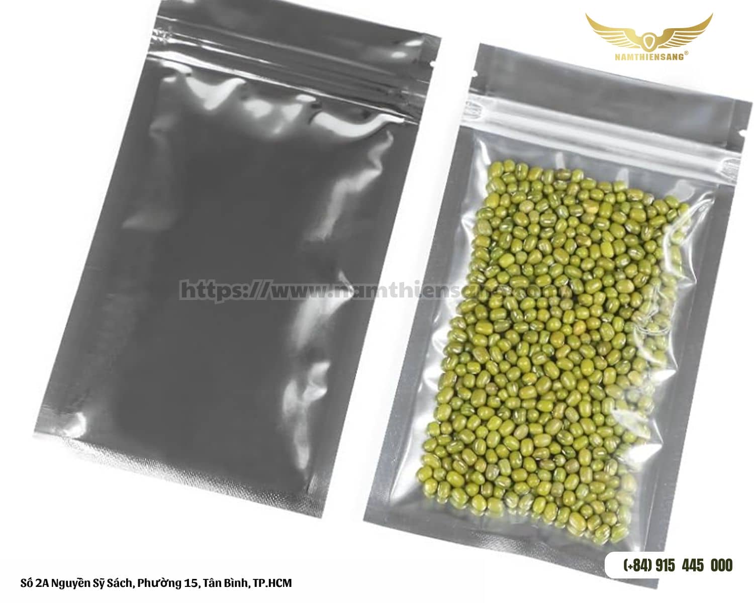 Túi Zipper Nhôm 1 Mặt Trong